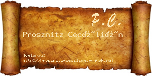 Prosznitz Cecílián névjegykártya